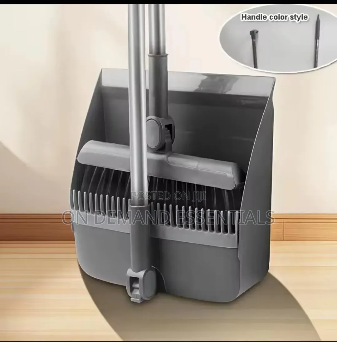 Handheld Broom and Dustpan Combo Set . 2in 1 Grey