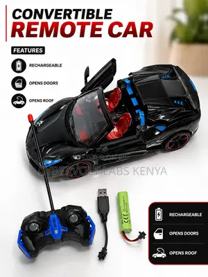 : Convertible Remote Control Car – Rechargeable, Opening Doors Roof