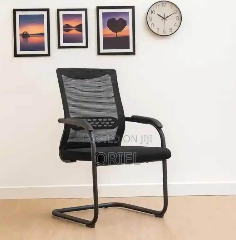 Office Chair : Sled Base Mesh Waiting Chair