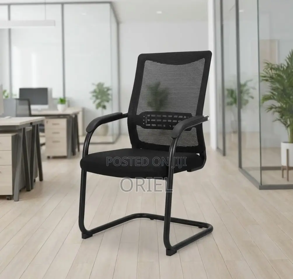 Office Chair : Sled Base Mesh Waiting Chair