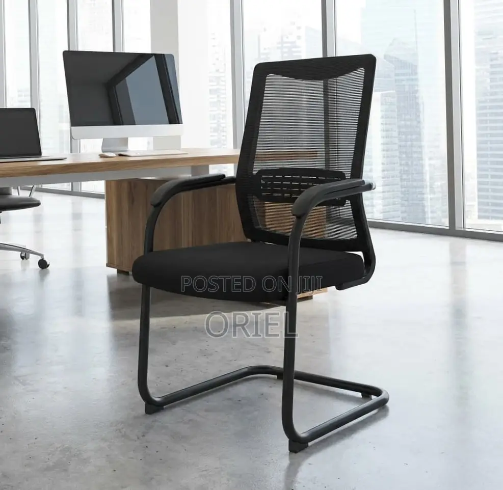 Office Chair : Sled Base Mesh Waiting Chair