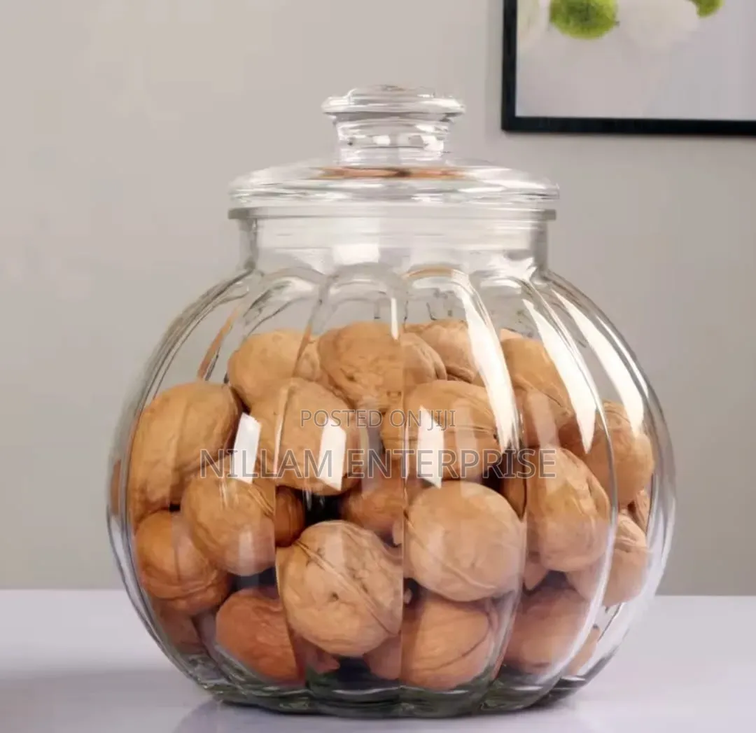 Vertical Pattern Transparent Glass Sealed Jar
