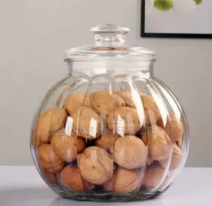 Vertical Pattern Transparent Glass Sealed Jar
