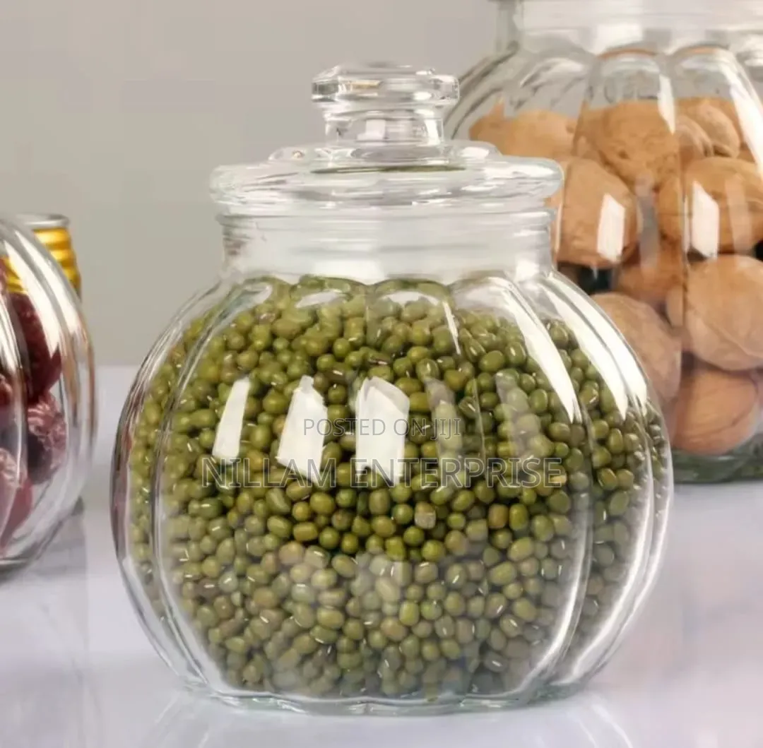 Vertical Pattern Transparent Glass Sealed Jar