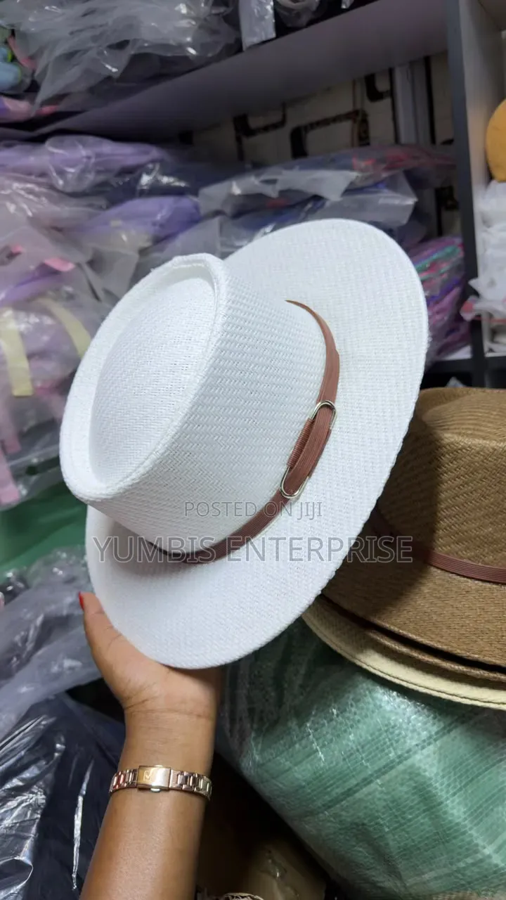 White Cute Stylish Men's Strraw Hats -Yu at 800