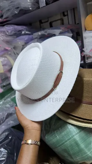 White Cute Stylish Men's Strraw Hats -Yu at 800
