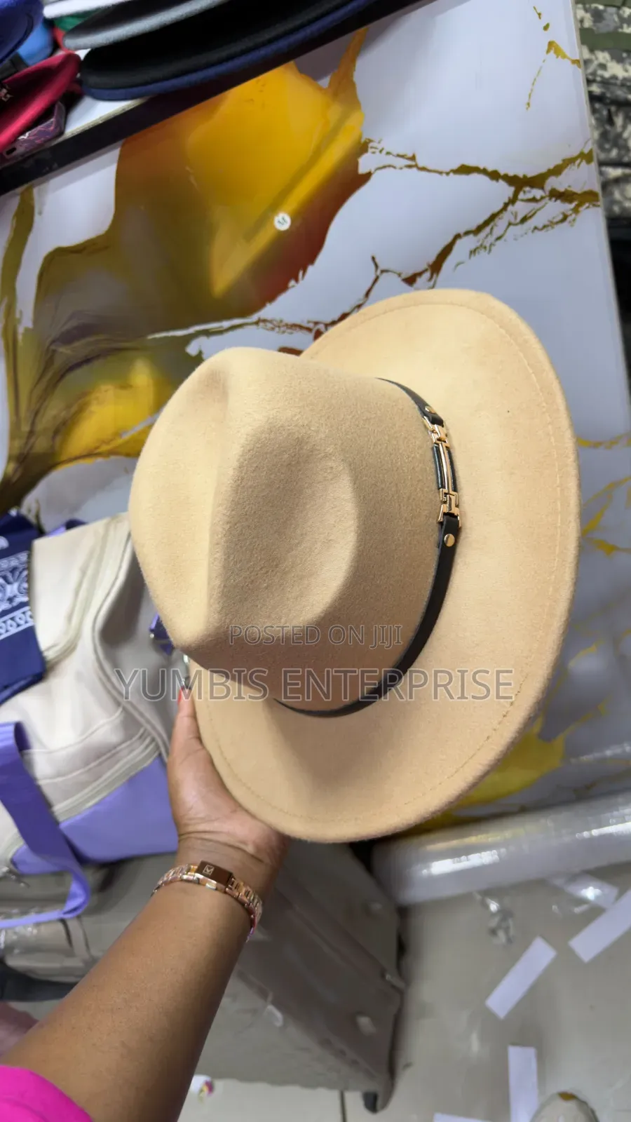 Beige Fedora Hat Unisex