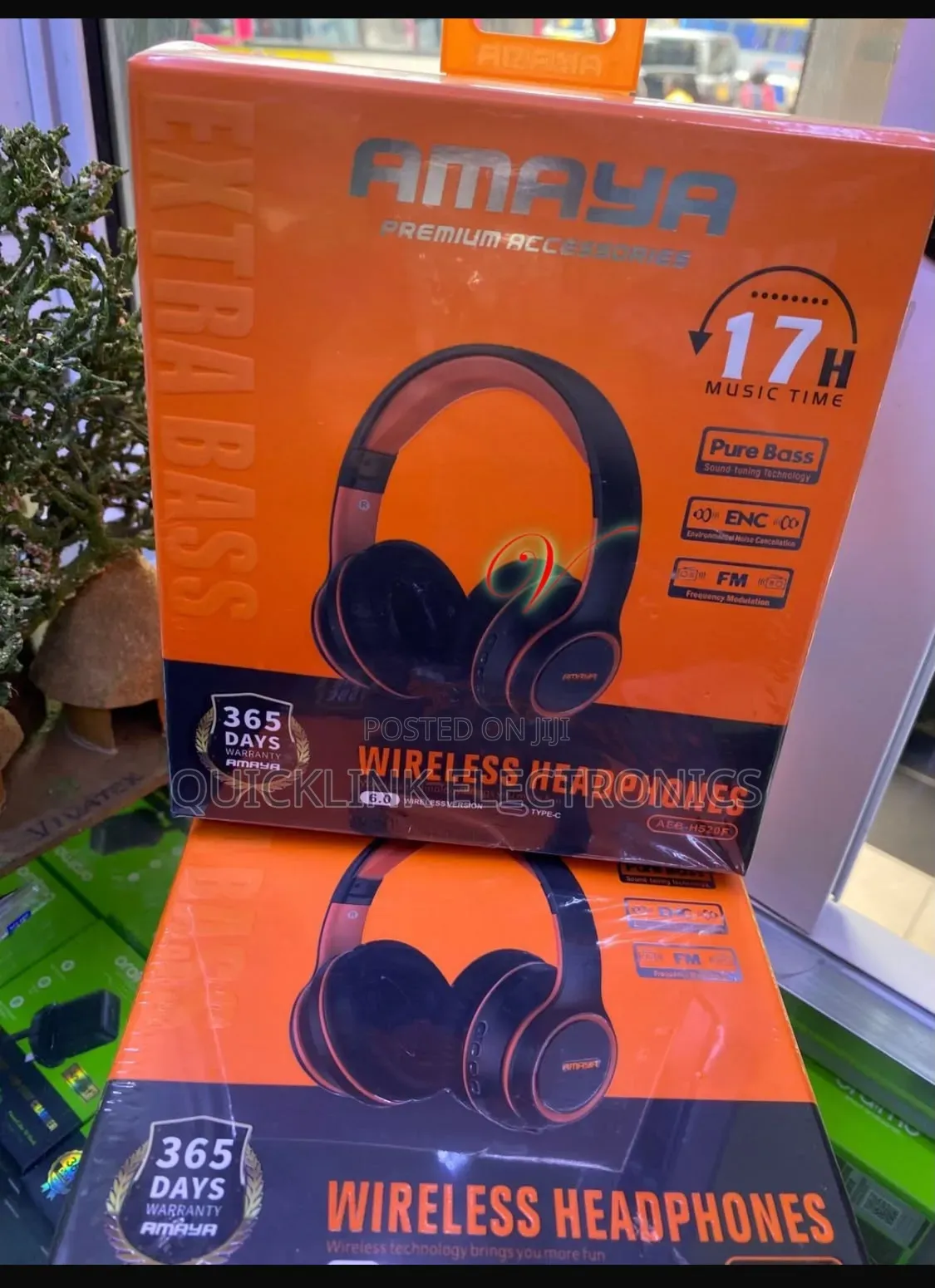 Amaya AEB-H520F Headphone With Pure Bass, ANC and FM 17HRS Long Play