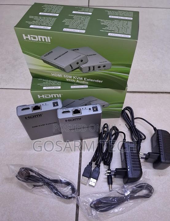 60M HDMI KVM Extender – HDMI + USB Keyboard/Mouse Over CAT6 Ethernet
