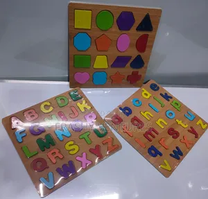 Wooden Cognitive Board Shape Puzzle With Colorful Geometric Pieces