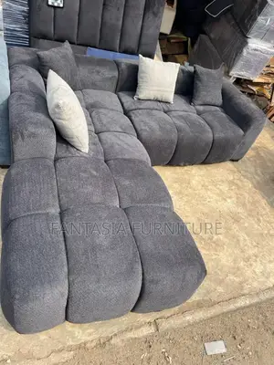 5 Seater Dark Grey Bubble Sofa- Free Delivery