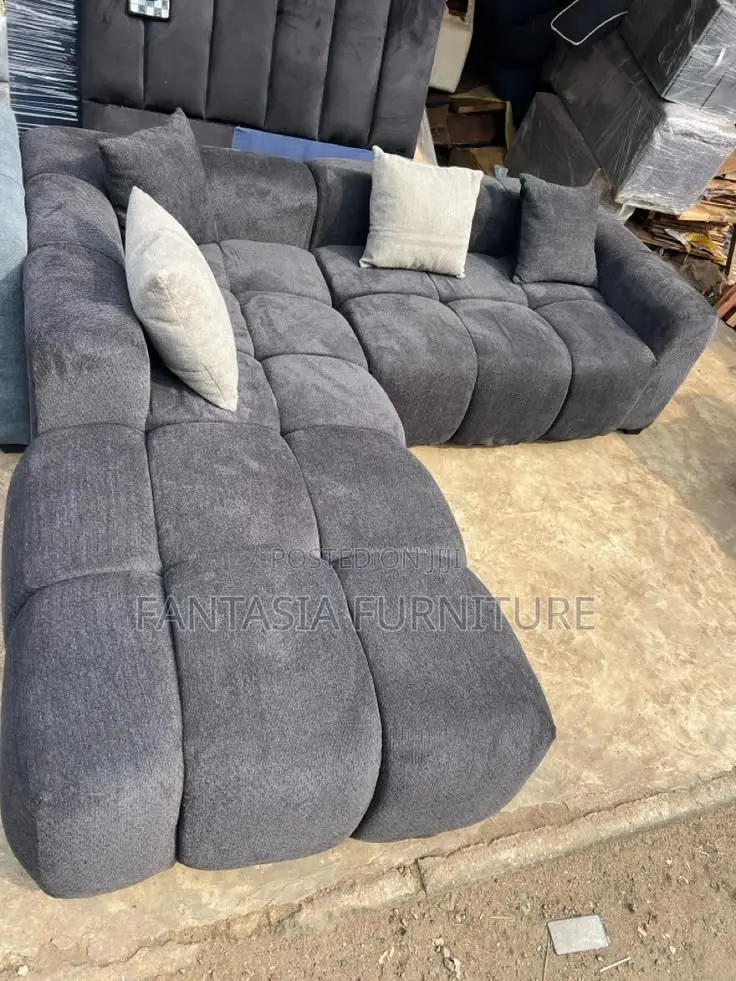 5 Seater Dark Grey Bubble Sofa- Free Delivery