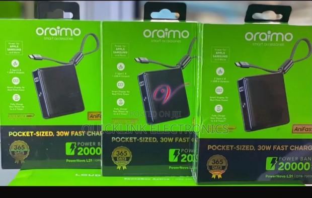 Oraimo PowerNova L21 Opb-7203c 20,000Mah 30W Fast Charging