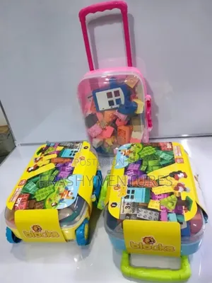 Kids' DIY Educational Building Blocks 72pcs Portable Storage Suitcase
