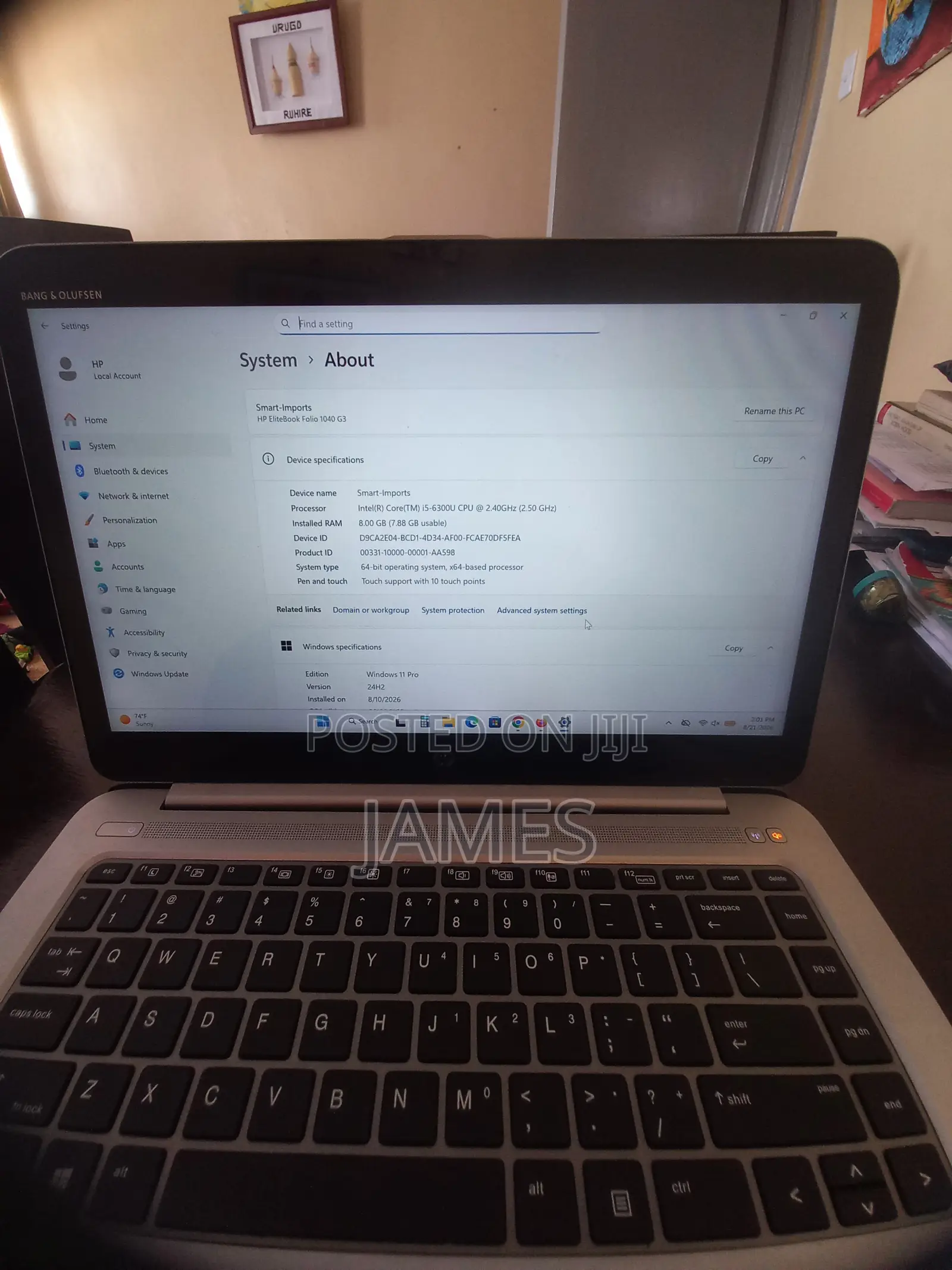 Laptop HP EliteBook Folio 1040 G3 8GB Intel Core i5 SSD 256GB