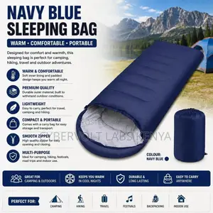 Navy Blue Sleeping Bag – Warm, Comfortable Portable for Camping