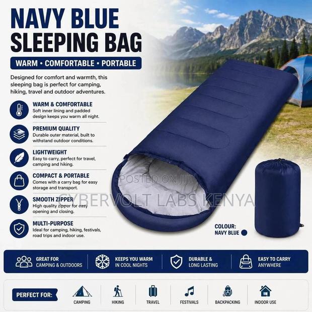 Navy Blue Sleeping Bag – Warm, Comfortable Portable for Camping