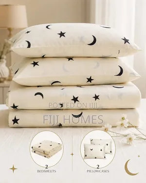 4pc Printed Cotton Bedsheet Set - Sizes Available: 4x6 / 5x6 / 6x6