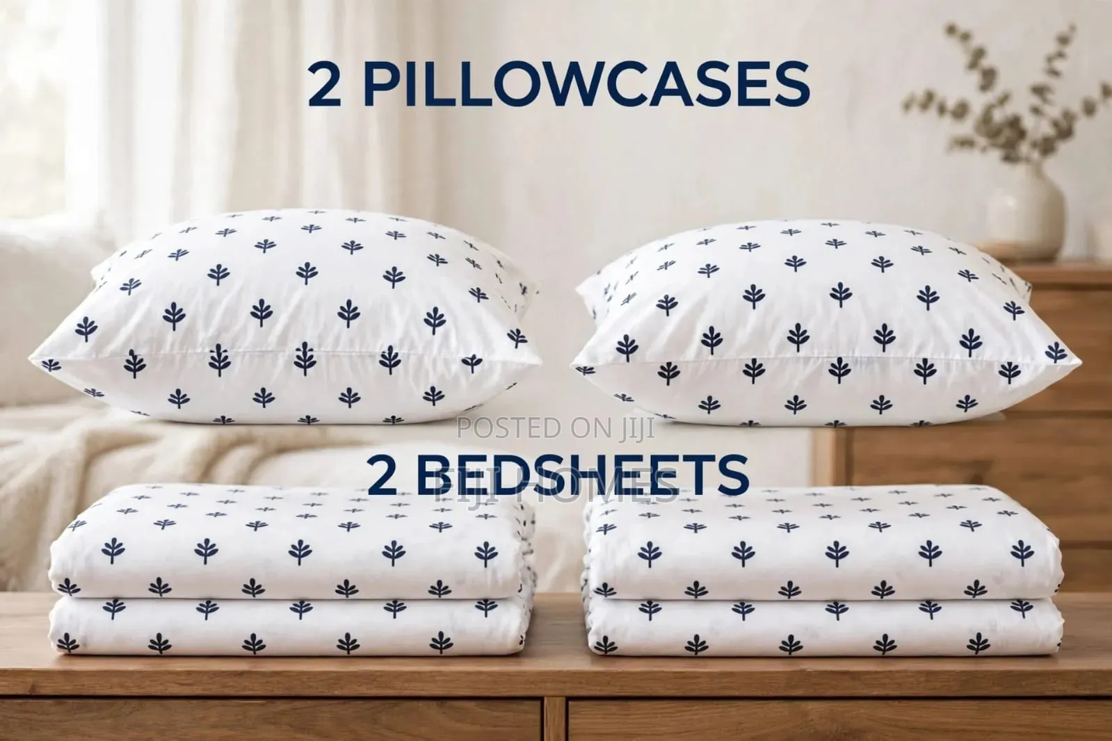 4pc Printed Cotton Bedsheet Set - Sizes Available: 4x6 / 5x6 / 6x6