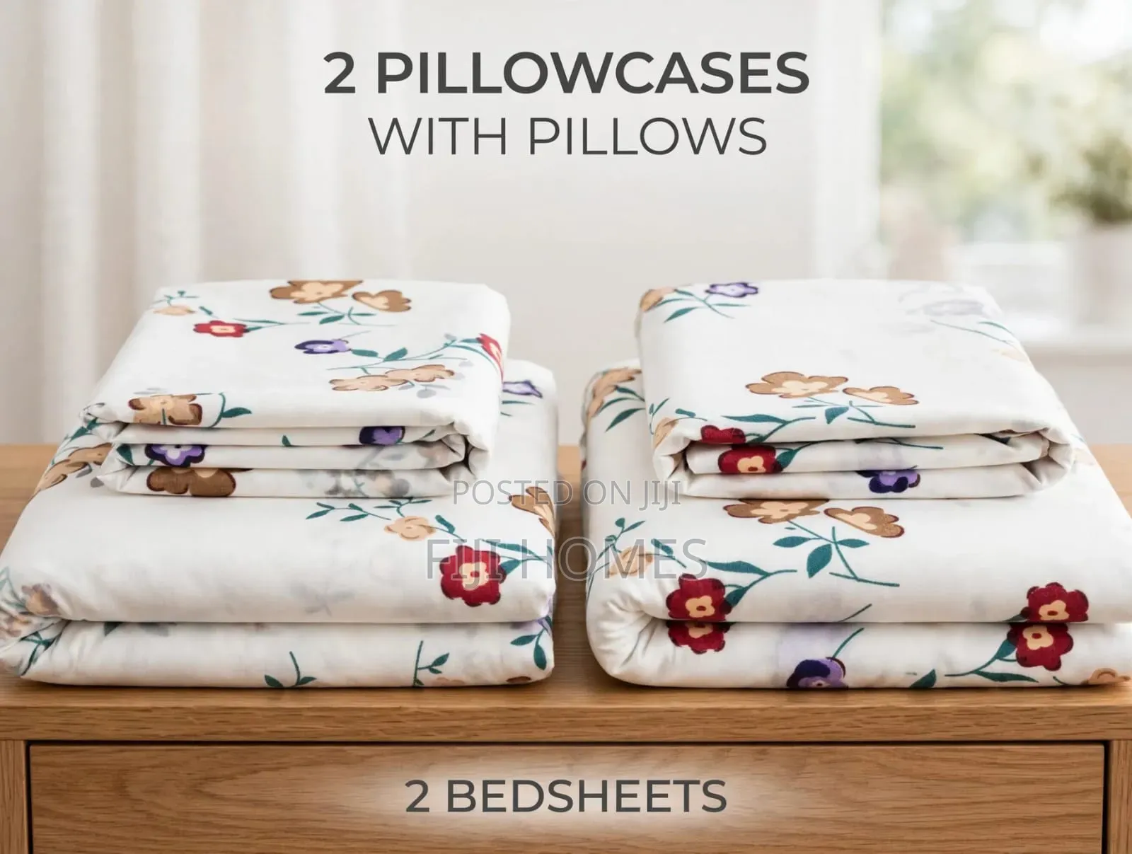 4pc Printed Cotton Bedsheet Set - Sizes Available: 4x6 / 5x6 / 6x6