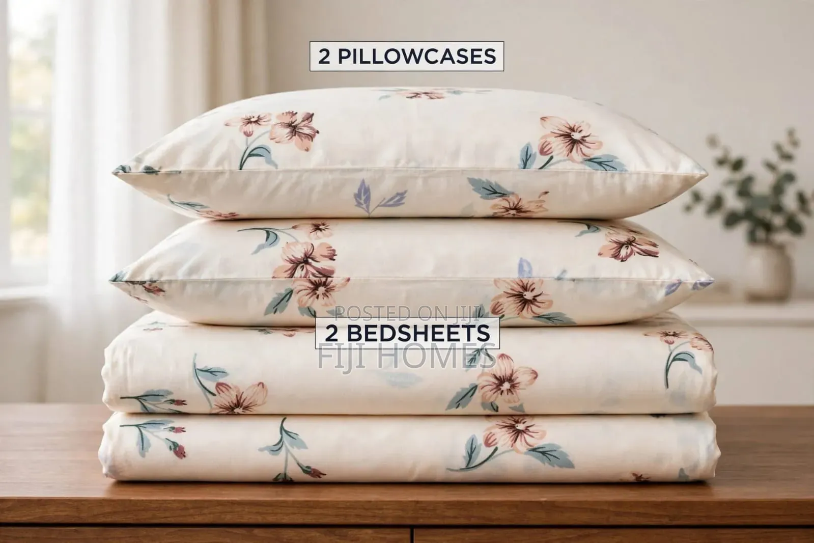 4pc Printed Cotton Bedsheet Set - Sizes Available: 4x6 / 5x6 / 6x6
