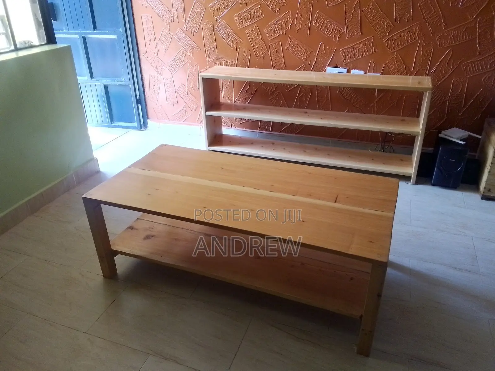 Wooden TV Stand and Coffee Table.