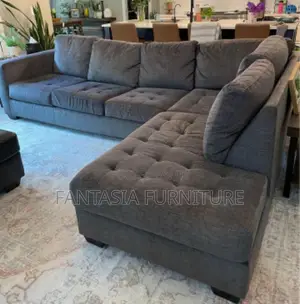 5 Seater Slate Grey Corner Sofa: Payment on Delivery