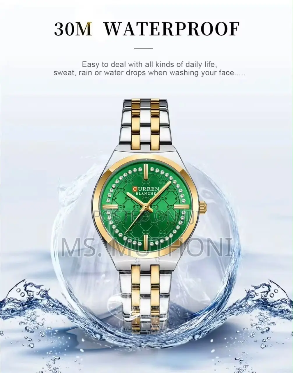 Blue / Green Dial Two Tone Ladies Wrist Watches