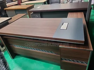 1.8M Walnut L-Shaped Executive Office Desk