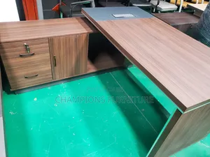 1.8M Walnut L-Shaped Executive Office Desk