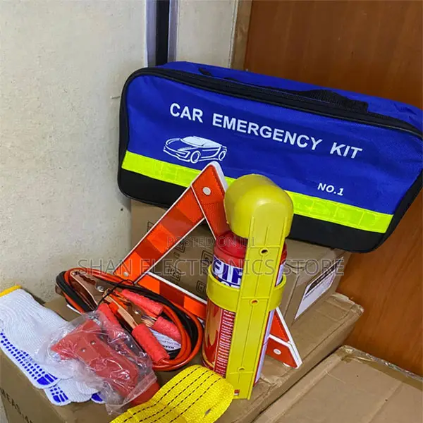 2 Life Saver Warning Triangles, Fire Extinguisher Safety Kit 5-in-1