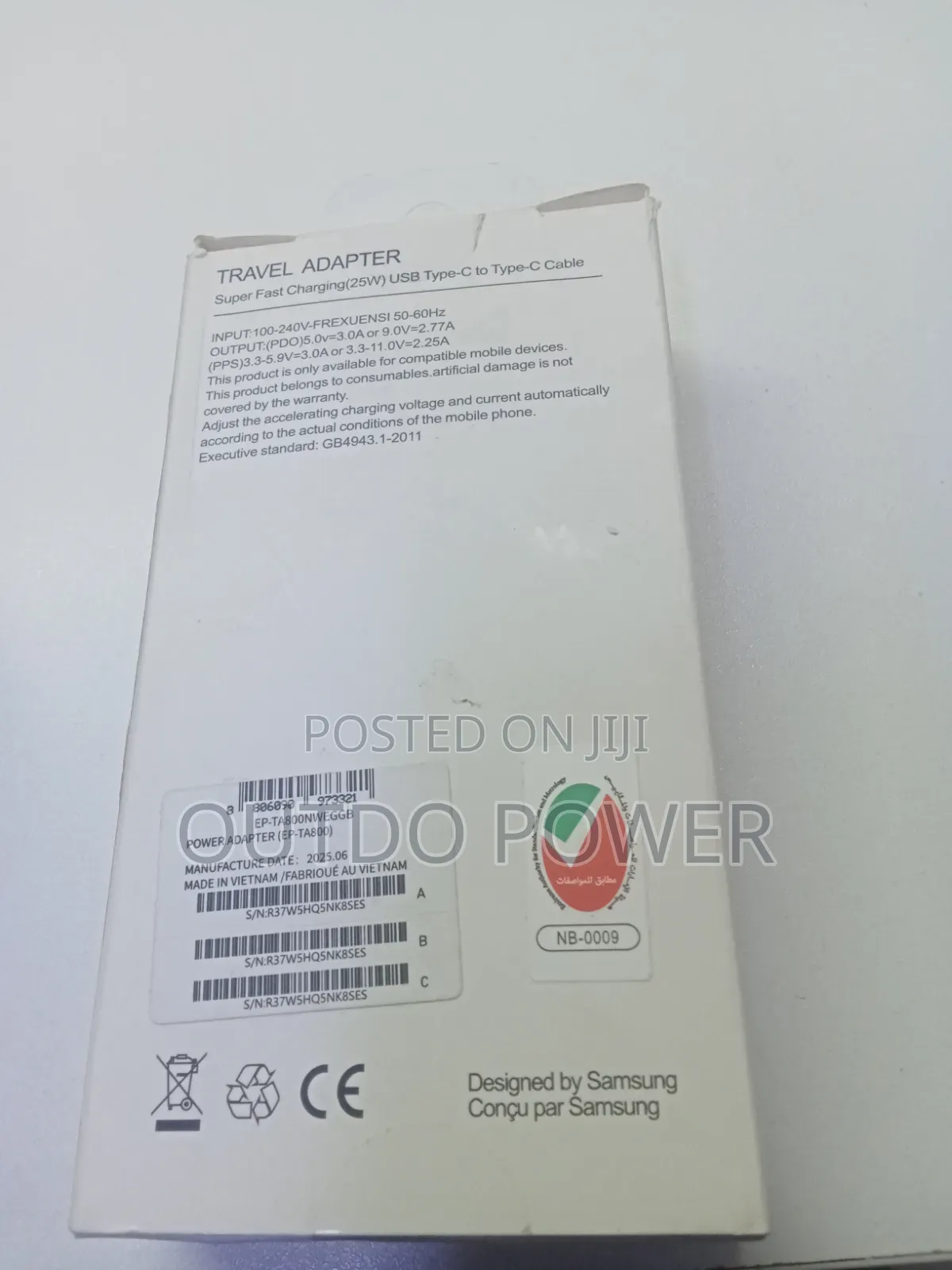 25watts Complete C to C Samsung Charger