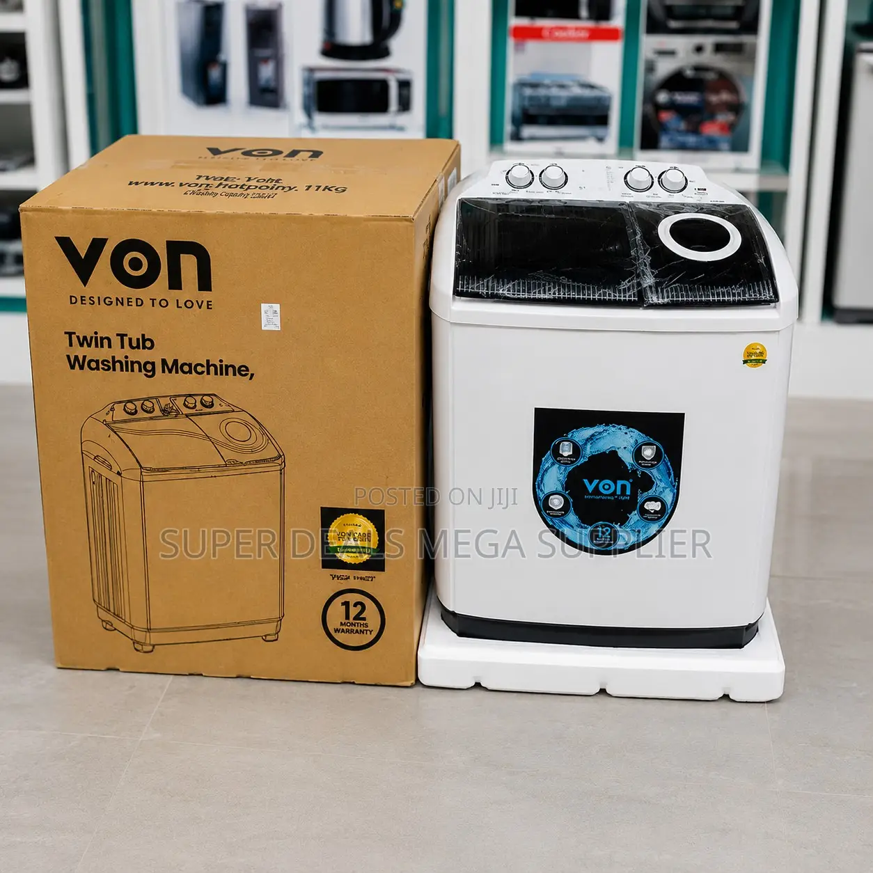 Factory Prices Family Size VON 10KG Twin Tub Washing Machines