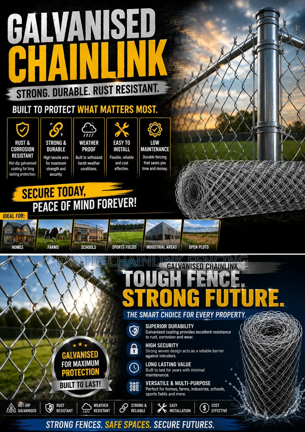 5ft GI Chainlink Heavy Gauge 50X50mm