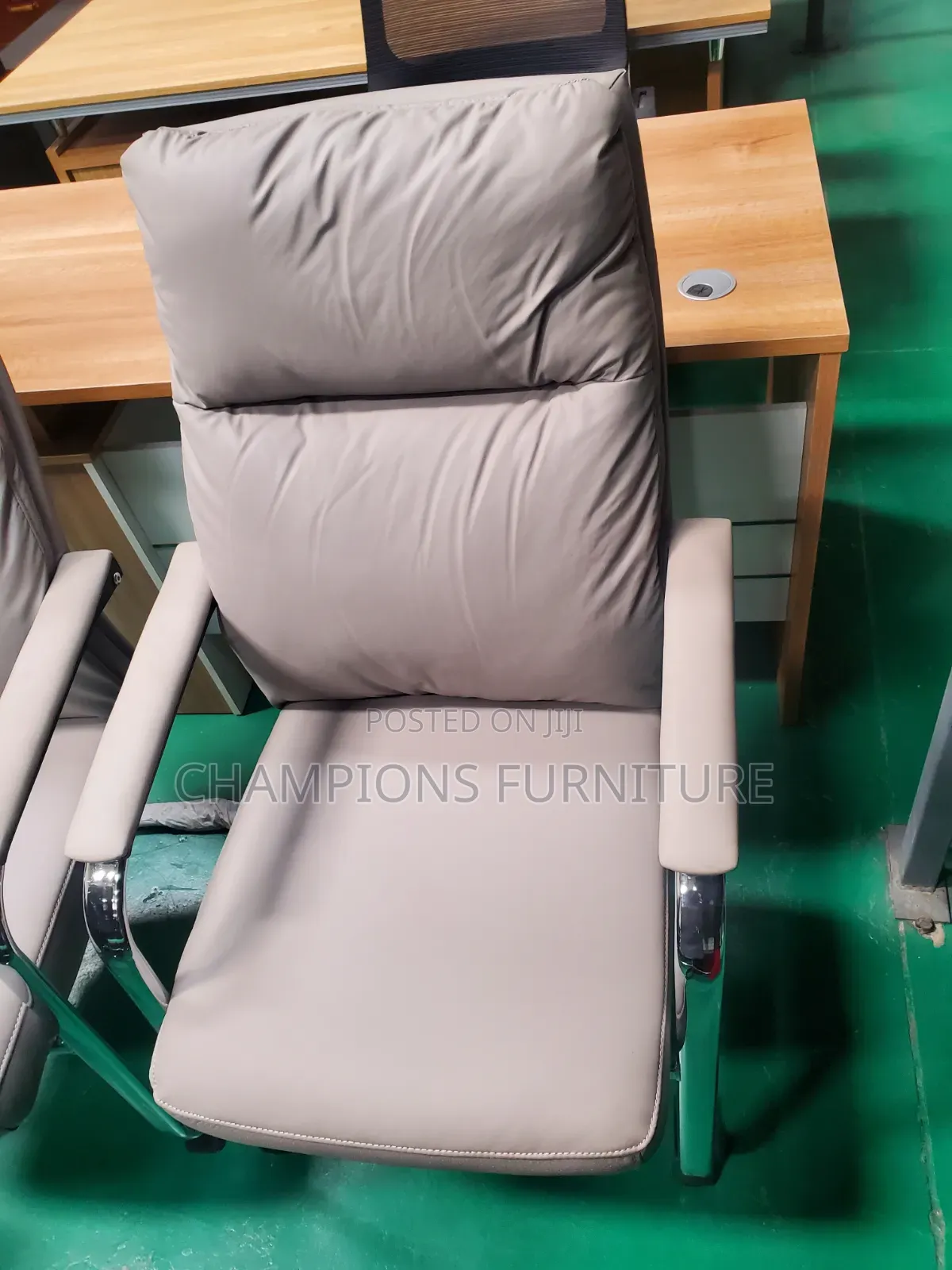 Beige Plush Leather GuestChairs