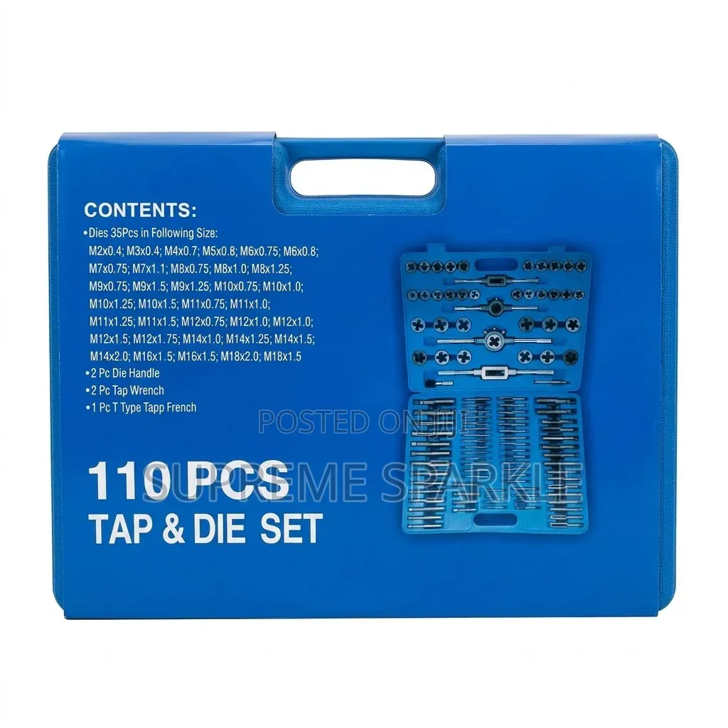 110pc Metric Threading Tap Die Tool Set