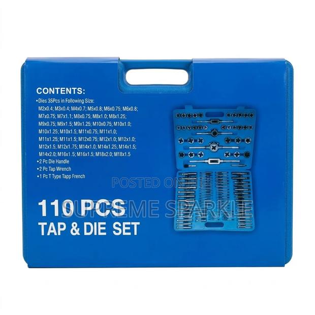 110pc Metric Threading Tap Die Tool Set