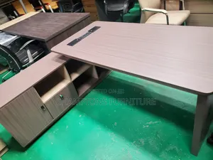 Modern L-Shaped Executive Desk With Power Connectivity