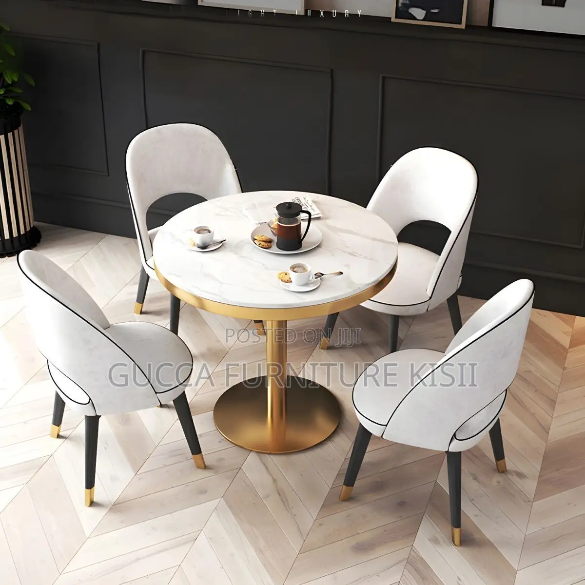 Dining Table; Modern Round Marble Dining Table
