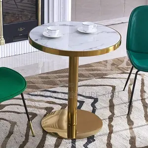 Dining Table; Modern Round Marble Dining Table