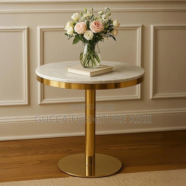Dining Table; Modern Round Marble Dining Table - thumbnail 7