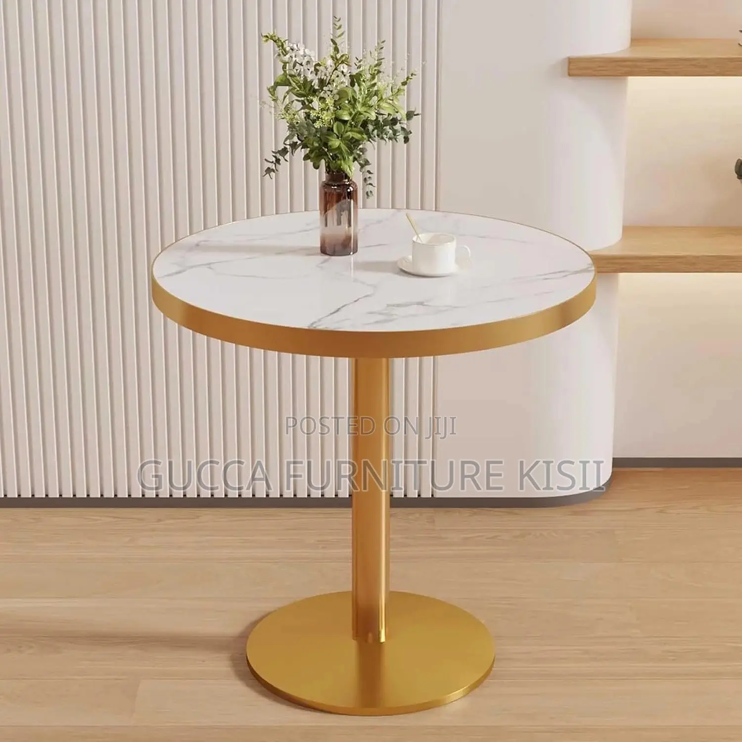 Dining Table; Modern Round Marble Dining Table
