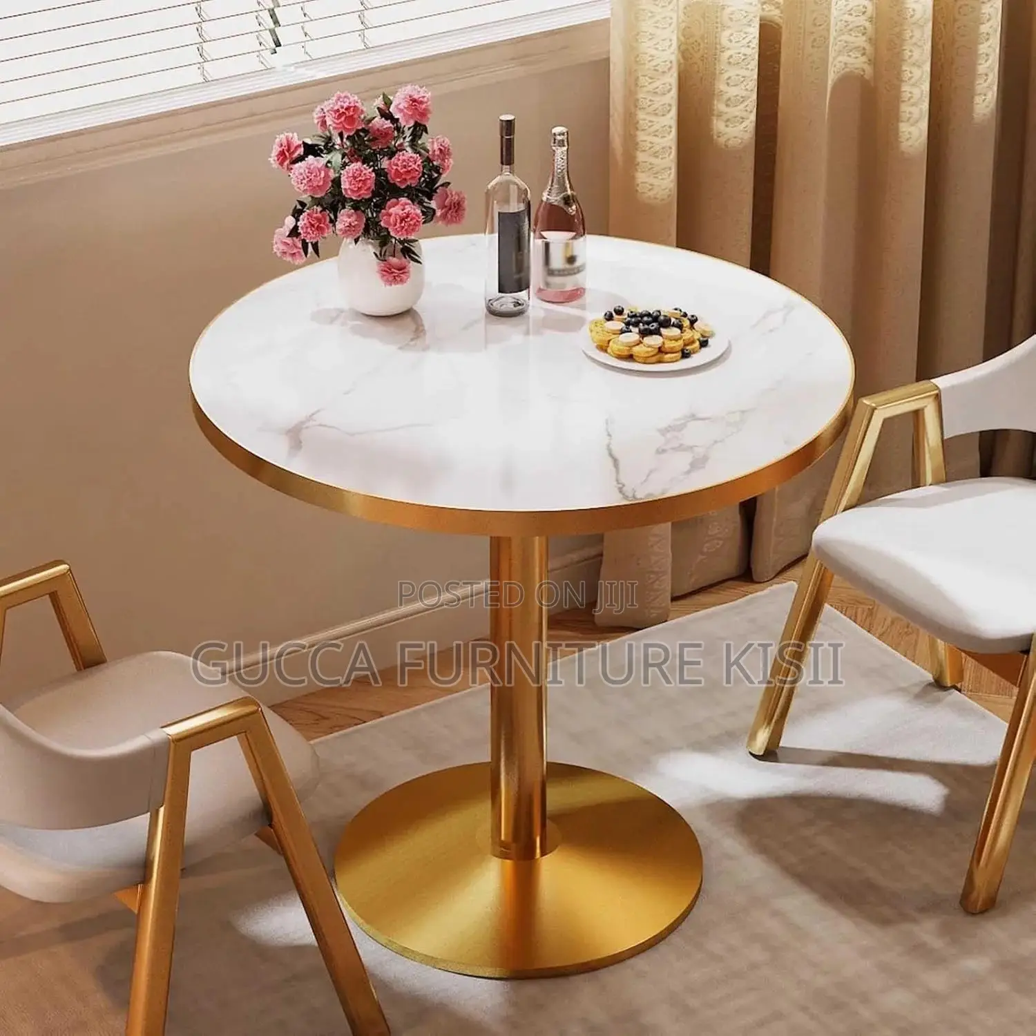 Dining Table; Modern Round Marble Dining Table