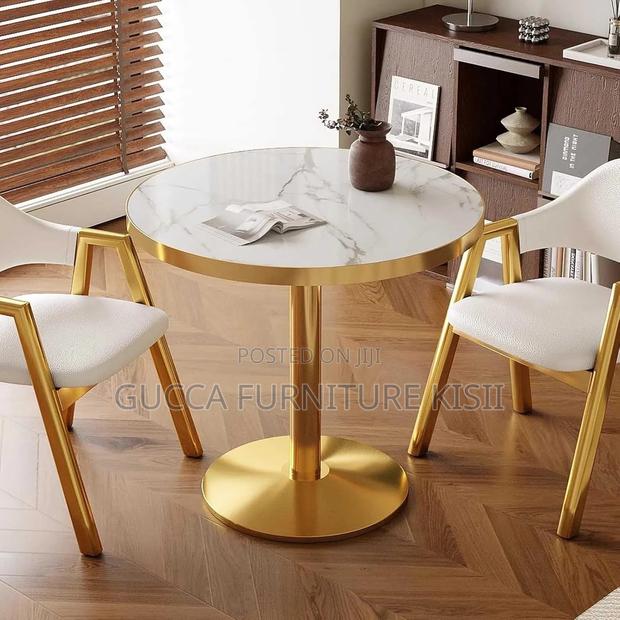 Dining Table; Modern Round Marble Dining Table - thumbnail 10