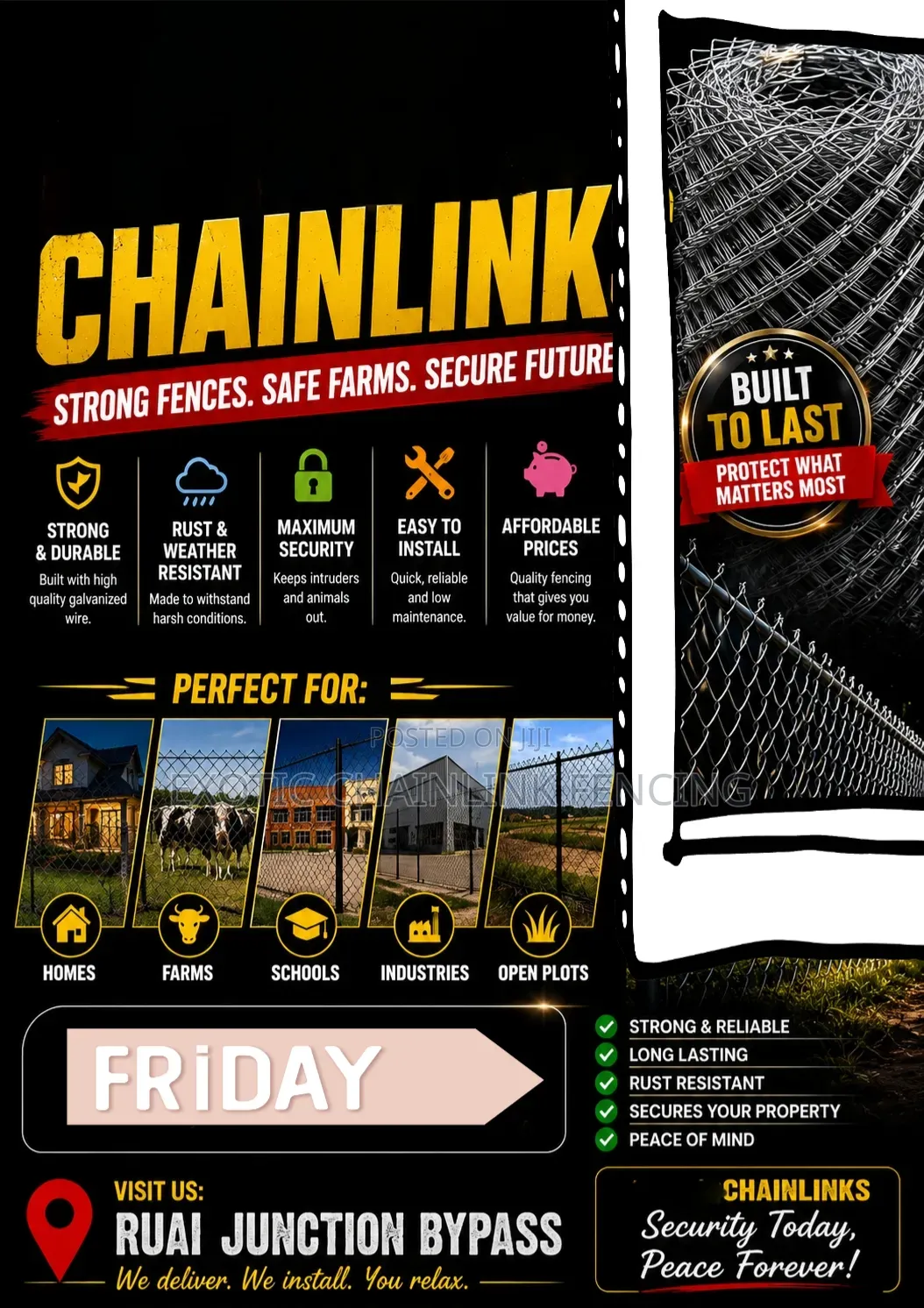 7ft Heavy Gauge Chainlink 50X50mm