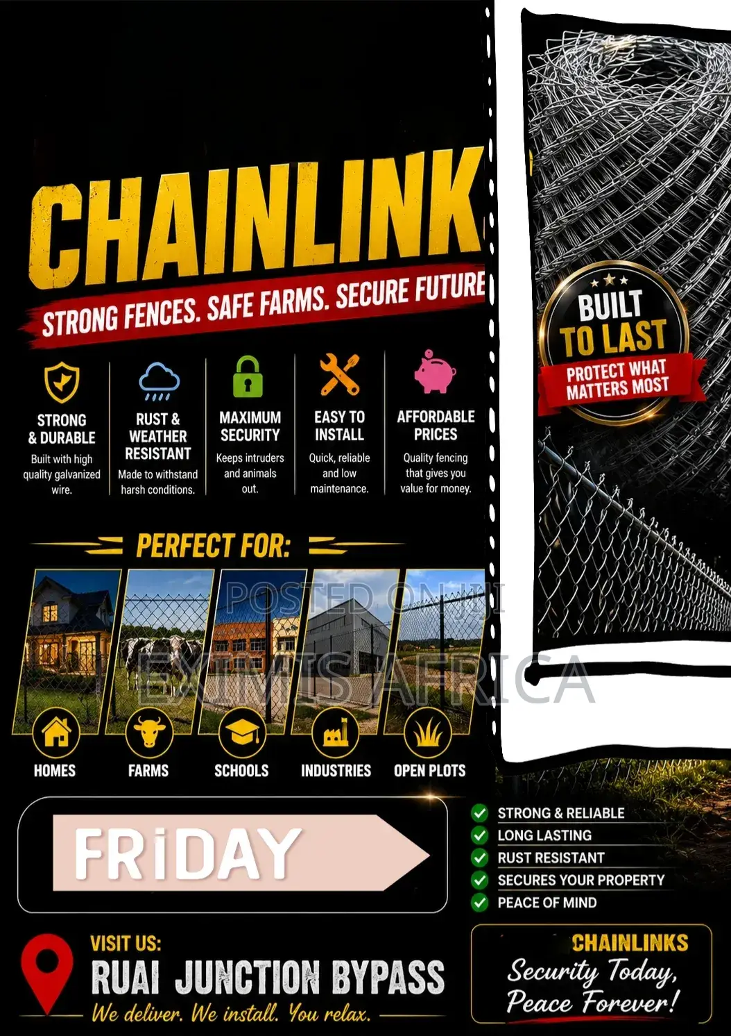 7ft Heavy Gauge Chainlink 50X50mm