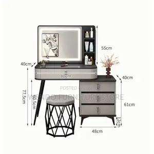 Dressers; Classic Home Dressing Room Vanity Set With Elegant Lighting