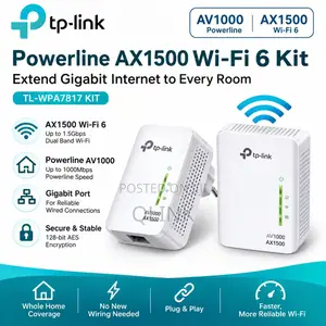TP-Link AV1000 Gigabit Powerline AX1500 Wi-Fi 6 Kit - TL-WPA7817 KIT