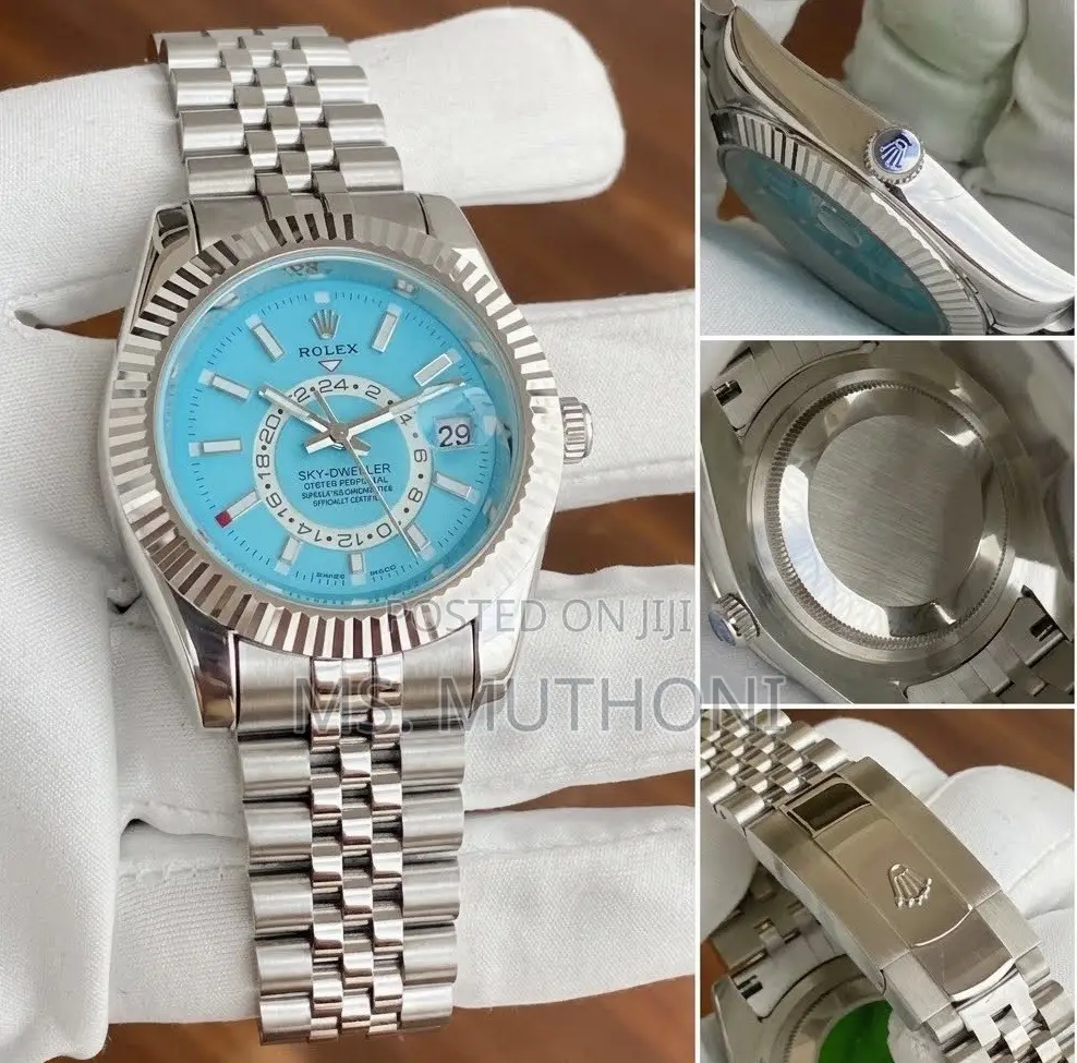 Silver Stainless Steel Automatic Rolex Sky Dweller