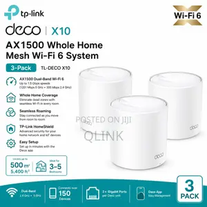 TP-Link Deco X10 AX1500 Home Mesh Wi-Fi 6 (3 Pack) - TL-DECO X10